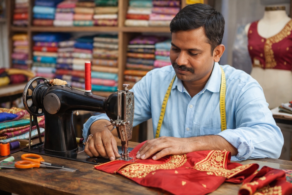 Darzi 2 blouse stitching cost in Hyderabad tailoring process