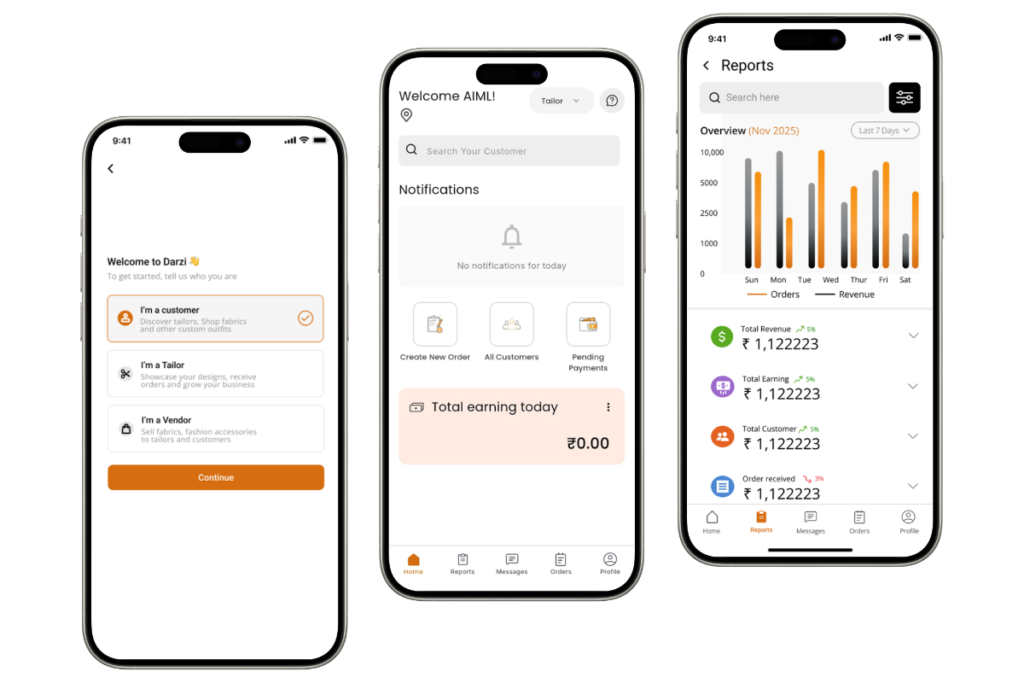 join as a tailor hero image section mockup
