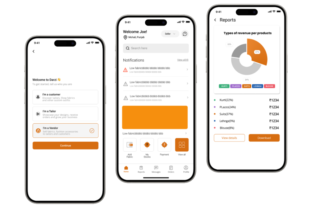 sell on darzi hero section mockup image