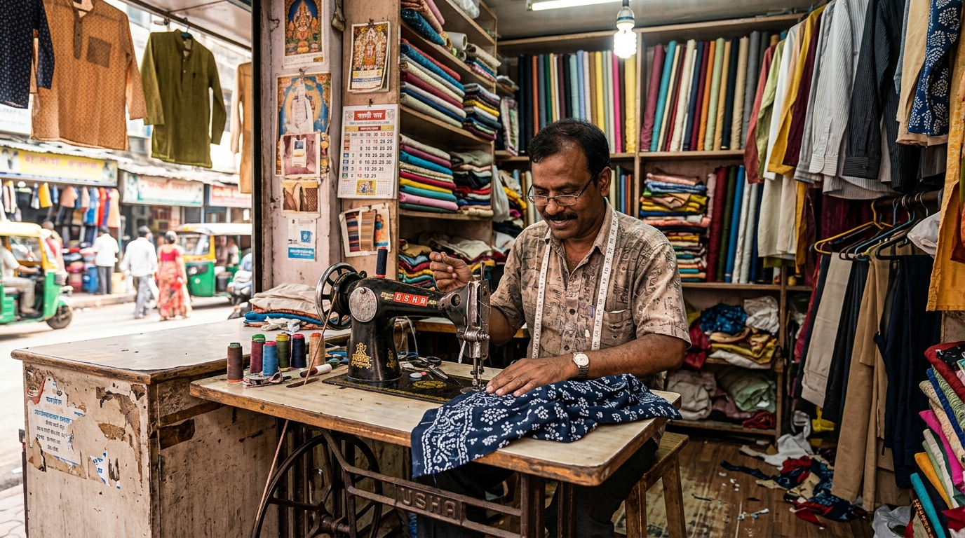 tailor vs boutique – tailor stitching clothes in India