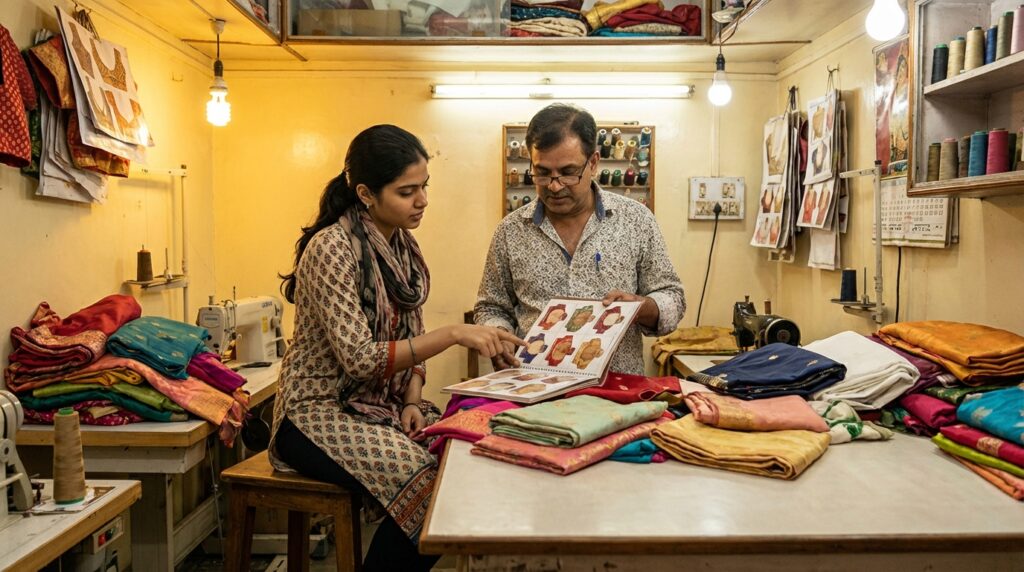 blouse stitching cost in Bangalore design selection India